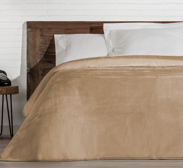 manta cama beige