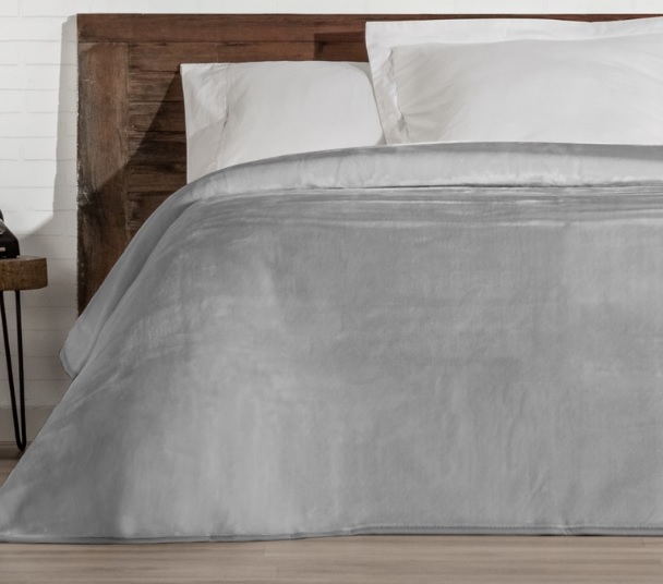 manta cama gris