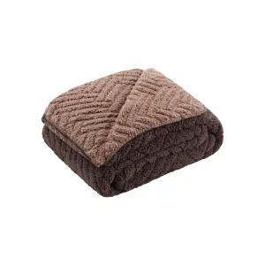 manta plaid sofa borreguito reversible trigo maquillaje
