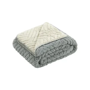 manta plaid sofa borreguito reversible trigo maquillaje