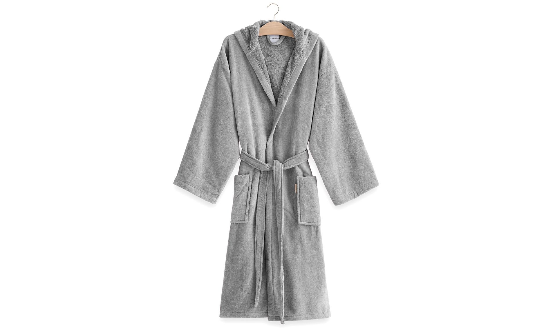 albornoz terciopelo con capucha gris velvet